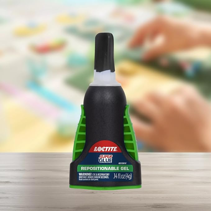 Loctite Super Glue Repositionable Gel, Clear, 0.14 fl oz Bottle, 2 Pack - Superglue for Plastic, Wood, Metal, Crafts & Repair, Cyanoacrylate Adhesive Instant Glue