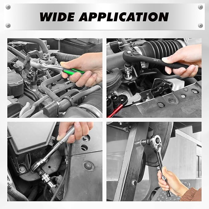 7-Piece Impact Swivel Socket Adapter Set, 1/4" 3/8" 1/2" Drive Universal Joint Socket Set CR-MO Steel, Wobble Joint Sockets Reducer with Magnetic Aluminum Sockets Rail