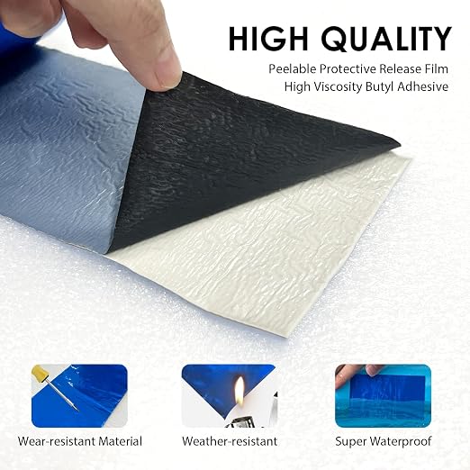 RV Roof Tape Blue 4" x 33ft, Upgraded Butyl Sealant Tape Heavy Duty Joist Tape for Decking, Waterproof Tape for Metal Roof Patch, Pool Cover & Window Leak Sealing, Boat Repair
