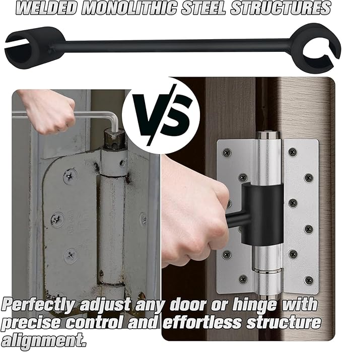 1 Pack Dual Size Door Hinge Adjustment Tool 23–25mm, Door Hinge Repair Tool, Door Gap Adjustment Tool, Door Adjustment Tool, Heavy Duty for Fixing Gaps in Fire, Cleanroom Safety Use(Black)