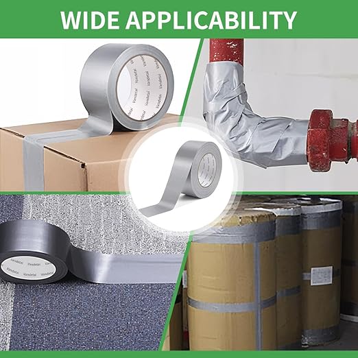 Duct Tape Heavy Duty Waterproof, Strong Adhesive Silver Duct Tape Bulk for Indoor Outdoor Repairs, DIY Work, Tear by Hand (Silver 3 Pack, 2 Inch x 66 Yards Total)