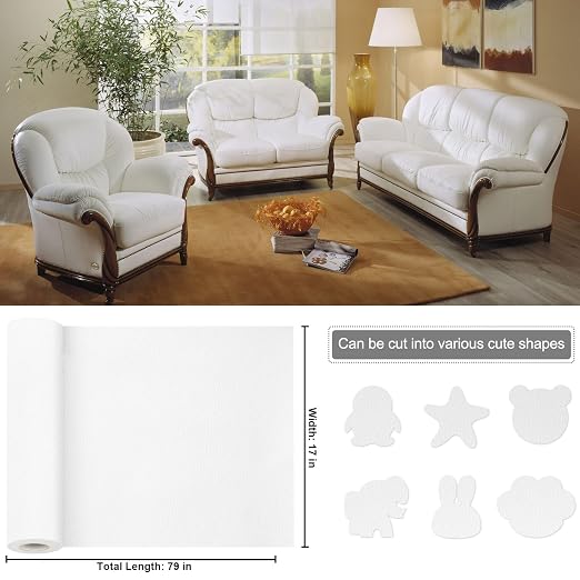 Leather Patches for Furniture,17X79inch Self Adhesive Leather Repair Patch,Leather Repair kit for Furniture, Couch,Car Seat,Motorcycle seat,Loveseat (White-Litchi Grain, 17X79 inch)