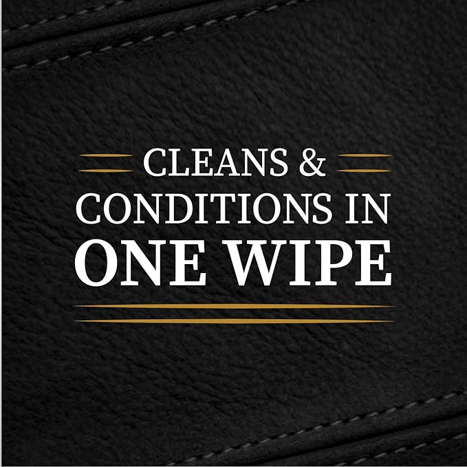 Lexol All Leather Quick Care All-in-One Formula, Best Leather Cleaner and Conditioner, for Use on Leather Apparel, Furniture, Auto Interiors, Shoes, Bags, 28-Count Sheet Wipes,E301500100, white