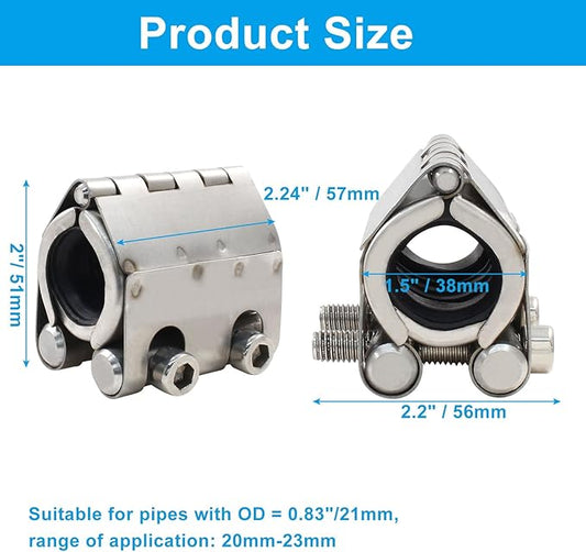 Pipe Repair Clamp, Galvanized Pipe Repair Kit, Leak Repair Clamp for Plastic and Metal Pipes(20mm-23mm/1/2 inch)