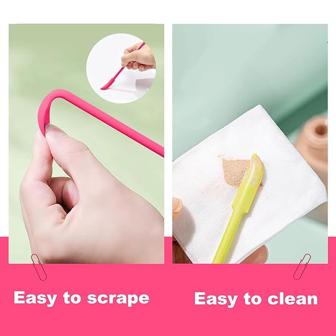 Mini Spatula Silicone Spatula Set, 4pcs Small Makeup Scrapers for Cosmetics, Reusable Beauty Tiny Tools, Thin Jar Scraper, Get Last of Makeup Out