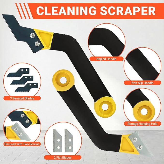 Grout Removal Tool Kit 37 Pack, Hand Grout Saw and Scraper Set with Replaceable Heads and 20 Extra Blades, Caulk Remover for Bathroom Shower Floor Tile Cleaning Repair