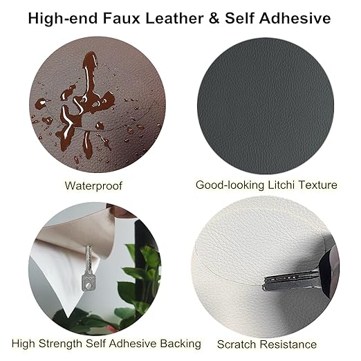 ILOFRI Self Adhesive Leather Repair Patch Tape 3x60 inch, Vinyl and Leather Repair Kit for Couches, Car Seat, Furniture, Boat Seat, Sofa, Upholstery, Chair, Interior - Dark Blue #2