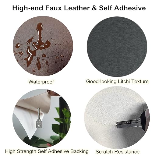 ILOFRI Leather Repair Patch 8x11 inch 2 Pcs, Self Adhesive Vinyl and Leather Repair Kit for Couch, Car Seats, Boat Seat, Furniture, Upholstery, Auto Interior, Sofa, Chair -Dark Blue #2