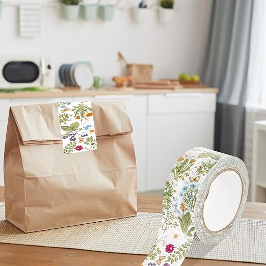 JarThenaAMCS 109 Yard Wildflower Packing Tape Spring Vintage Floral Decorative Sticky Gift Wrapping Tape Shipping Tapes for DIY Crafts Small Business Sealing Boxes Mail Boxes