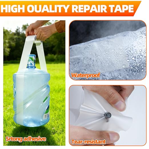 4 in x 7 ft Roll Swimming Pool Repair Kit, Clear TPU Waterproof Patch Tape for Inflatable Ring, Bounce House, Tent, Canvas, Canopy, Pool Floats