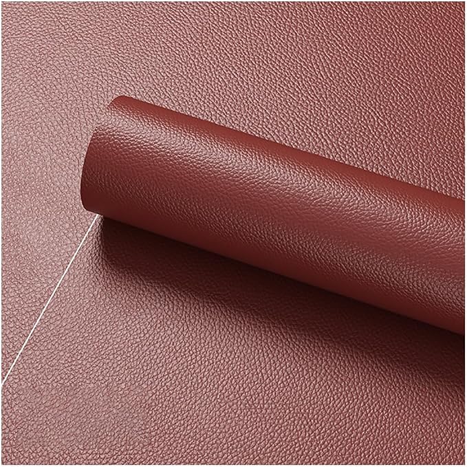 Faux Leather Repair Patch 19.7 × 39.4In,Dark Coffee Self - Adhesive Leather Repair, 2.5MM Thick Upholstery Leather for Upholstery Crafts, DIY Sewing, Sofas, Furniture, Car Seats, Chairs(1Pcs)