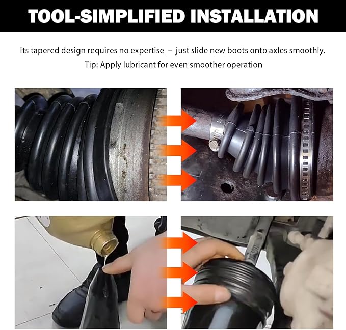 CV Axle Boot Repairs Kit with Boot Expander Tool,4 Clamps,6 Zip Ties,CV Boots Repair Kit for Drive Shaft & Chassis Protection,Silicone Axle Boots Repair Kits Car Accessories