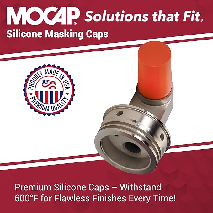 MOCAP Silicone Masking Cap Kit (MSC Series) - Durable & Reusable Silicone Rubber Caps for Threaded & Smooth Studs, Ideal for Powder Coating, E-Coating & Chrome Plating Applications - 175 Total Pcs