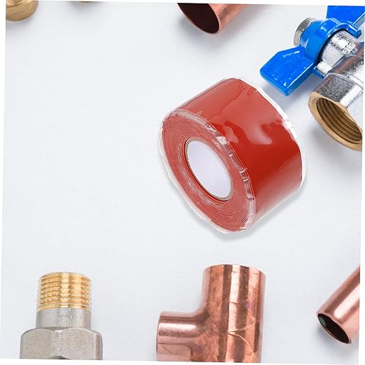 Sosoport Silicone Rubber Repair Tape for PVC Ppr Metal Pipes Flexible Self Sealing Plumber Sealant with Compression and Weather Resistance Red