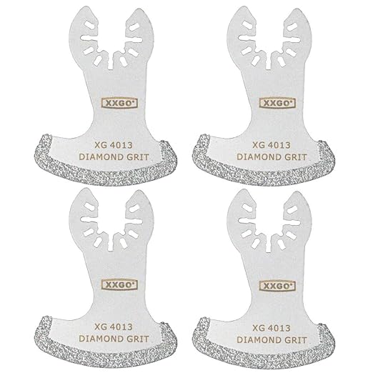 XXGO 4 Pcs Diamond Multi Tool Grout Remover Blades for 1/8" Grout Removal XG4001S