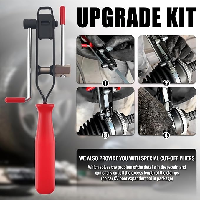 2PCS Thick Silicone Car CV Boot Repair Kit with CV Boot Clamp Tool for 2.42"/3.02"/3.52" Calibers,Cuttable CVs Axle Boots Repair Kit for Dust Protection,Upgraded CVs Joint Boots Kits
