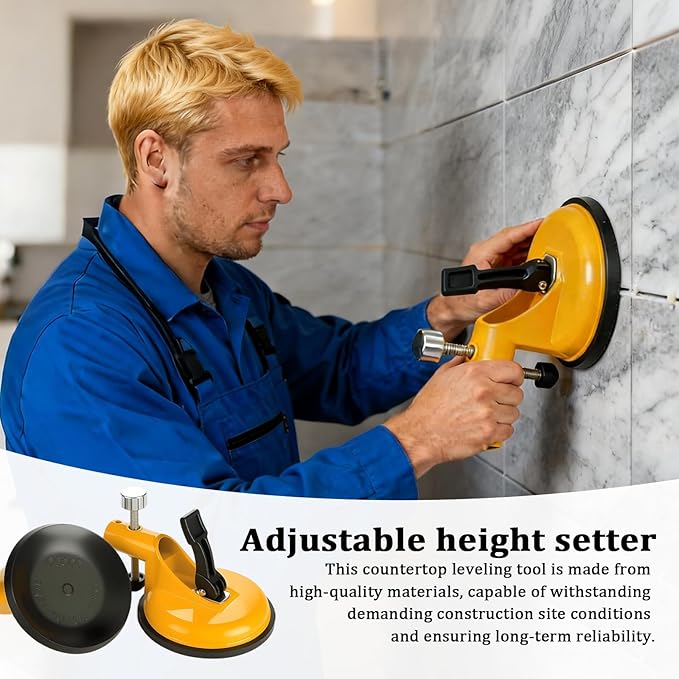 2 Pack Adjustable Height Setter, Professional Countertop Leveling Lool, Countertop Leveling Tool for Flooring Gap Fix, Stone Slab Alignment, Repair & Seam Leveling
