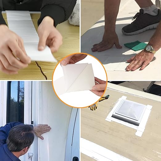CircleRoad RV Roof Tape White, 2 Inch X 50 Feet RV Repair Sealant Tape, Stop Camper Roof Leaks, UV-Resistant, Weatherproof and Reliable for Camper, Trailer, Boat (2In-50FT)