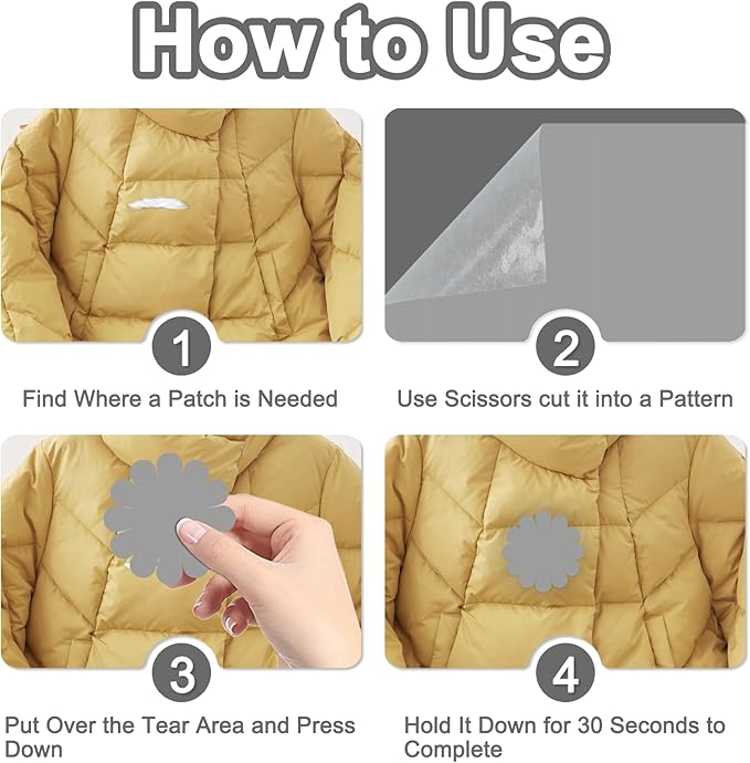 Waterproof Fabric Repair Tape Tent Repair Kit - Outdoor Gear Tenacious Fix Tape Self Adhesive Nylon Patches for Clothes, Tent, Down Jacket, Backpack (78.8 x 3 Inches, Grey