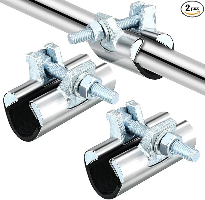 Tandefio 2 Pcs IPS Pipe Repair Clamp 304 Stainless Steel Pipe Clamp Patching and Repairing Leaky 3 Inch Length Suitable for Coppe Galvanized Steel(3/4 Inch)