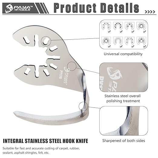 Multi Tool Cold Knife Blade,Windshield Knife Blades Car Windshield Removal Tool Bent Blade for Removing Caulk, Sealants and Auto Glass Glue Window Seal (2-Pack)