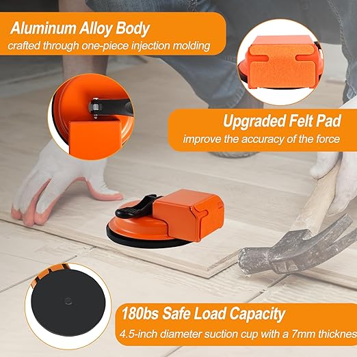 Floor Gap Fixer Tool, Floor Repair Suction Plank Grabber for Closing Gaps in Laminate Floors, Vinyl Plank, Hardwood, Tile, Heavy Duty Plank Grabber Fixer Tool with Pump Suction & Sticky Pads