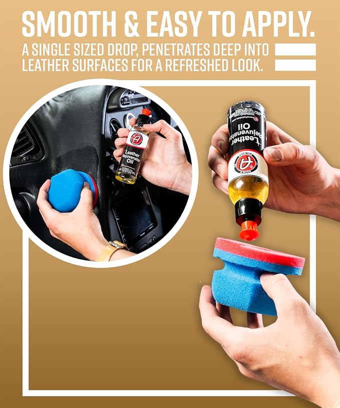 Adam's Polishes Leather Rejuvenator Oil (Basic Kit) - Cleans, Hydrates, Protects All Leather Types, Colors, & Ages - Non Sticky, Non Greasy, & Non Silicone
