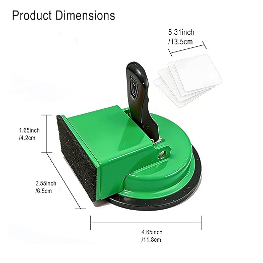 Floor Gap Fixer Tool with Vacuum Suction Cup, Heavy Duty Gap Repair Tool with 4 Reusable Sticky Pads for Laminate, Hardwood, Tile & PVC Floors (Green)