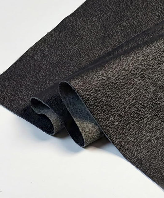 12'' x 24'' Genuine Full Grain Cowhide Leather Sheet — Soft Leather for Upholstery Repair, Handbags, Wallets, Sewing, Crafts, & DIY Projects — 1.1-1.3mm (3oz) Pre-Cut (Black, 5 Pieces)