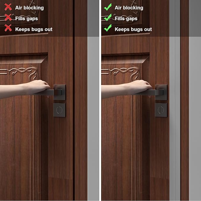 Heavy-Duty 2Inch (W) x 36FT(L) Door Weather Stripping, Extra Thick 2mm Door Draft Stopper Silicone Seal Strip, Draft Seal Tape for Doors Windows and Shower Glass Gap