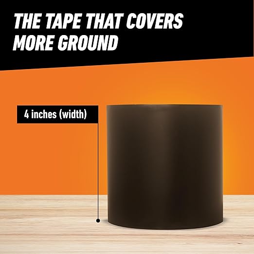 Gorilla Waterproofing Tape, Black, 4" x 10' (Pack of 2) - Permanent Weather Resistant Seal for Leaks and Repairs