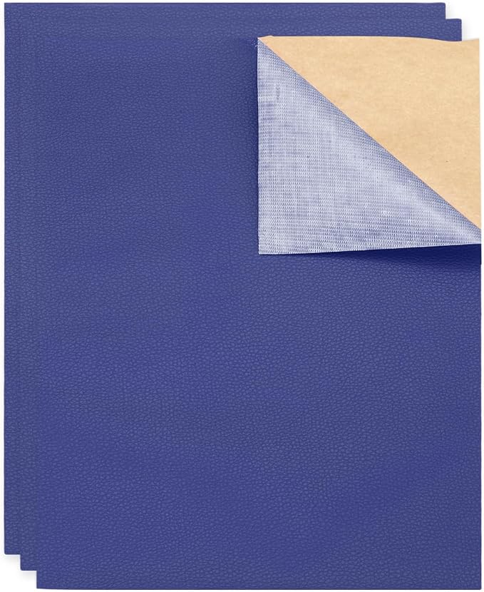 MECCANIXITY 5 Pcs Leather Repair Patch 10"x12" Self-Adhesive Leather Vinyl Repair Tape Kit for Furniture Couches Sofa Chair Car Boat Seats Jackets, Bright Blue