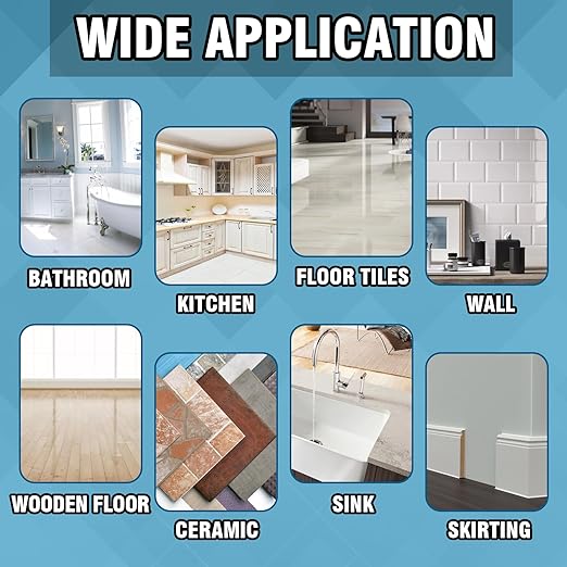 Construction Adhesive Heavy Duty, Cement Glue for Concrete, Floor, Wall, Stone, Wood and More, 14.8 Ounce Tile Squeeze Tube, Suitable for Rough Bonding Surface (220ml*2)