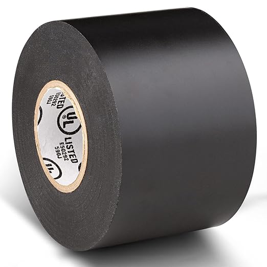 Wide Electrical Tape (48 Pack) - Heavy Duty Thick Flame Retardant Black Electrical Tape, Industrial Grade Waterproof PVC Vinyl Roll, 2in x 66ft, 7 Mil, 600V - UL/CSA Listed