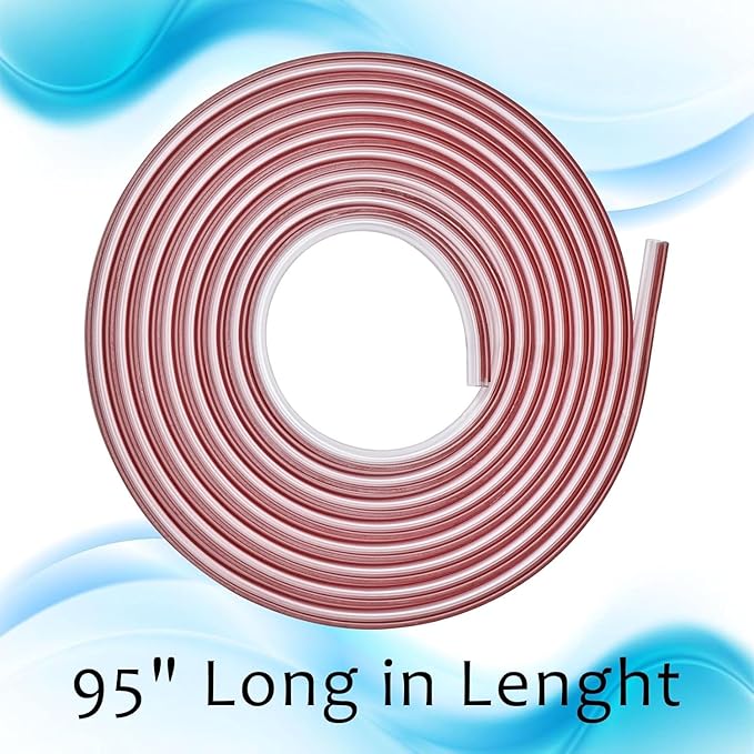 3/16" Thick and 95" Long Adhesive Bathroom Strip, Pre-Applied Adhesive, Waterproof Bathroom Seal for 5/32" Gap, Fits 1/4" 3/8" 1/2" Glass Doors