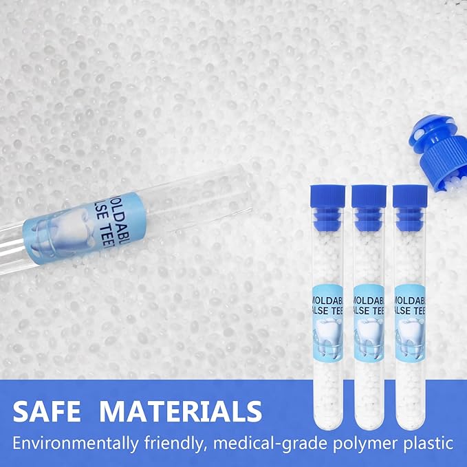 Tooth Repair Kit, Moldable False Teeth, Tooth Replacement Missing Teeth, Teeth Filling Kit Permanent with 4 Dental Tool, Tooth Repair Kit for Broken Teeth, Temporary Tooth Filling Kit, Moldable Teeth