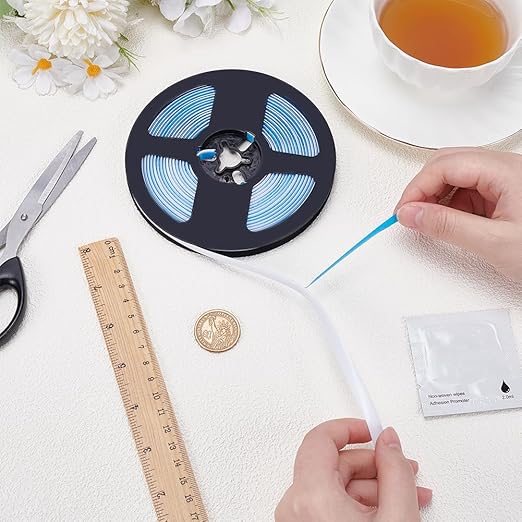 PLIGREAT 13 Yards/12m Self Adhesive Caulk Strip, 8 MM Wide White Moulding Trim Strips Bathroom Caulking Gap Tape Decorative Sealing Edging Tape for Bathtub Toilet Kitchen Wall Ceramic Tile Corner