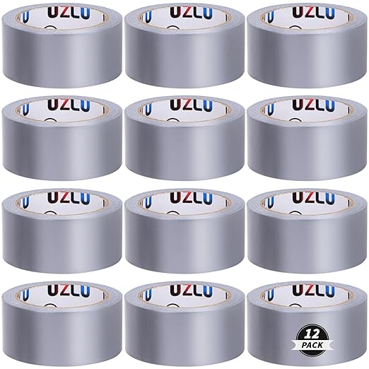 Duct Tape Bulk, Silver Duct Tape Heavy Duty, 12 Rolls x 20 Yard x 1.88 Inch Per Roll, Flexible, No Residue, All-Weather and Tear by Hand, Bulk Value for Indoor & Outdoor Repairs, Industrial Use