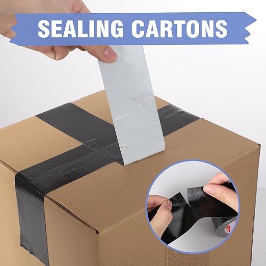 3 Pack Black Duct Tape 1.89In × 132Yd Total Heavy Duty Waterproof Tape, 8.26Mil Adhesive Repair Duct Tape for Indoor Outdoor Repair Fixation Reinforcement