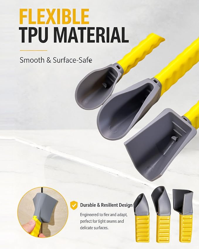 3 Pack Professional Caulking Tool, Sealant Scraper & Grout Removal Tool Set, Professional Round Corner Tool for Drywall Taping, Bathroom Caulk Finishing