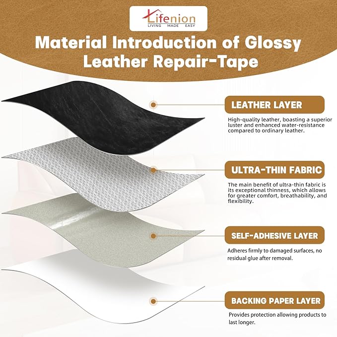 Leather Repair Patch, 17X79 Inch Self Adhesive Leather Repair Tape, Large Vinyl Patch Kit for Couches, Sofa, Furniture, Car Seats, Office Chairs, Cabinets, Handbags（Coffee, 17X79 Inch）