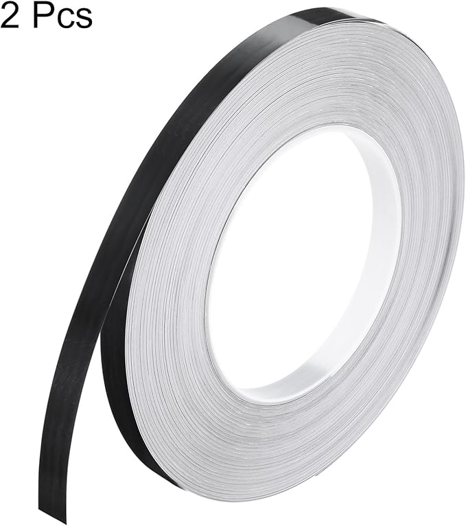 HARFINGTON 2Pcs Floor Tiles Black Foil Lines Metallic Mirror Tape 0.39" x164 Ft Self Adhesive Decor Floor Wall Seam Sticker Waterproof Gap Sealing Tape for Kitchen Bathroom Cabinet