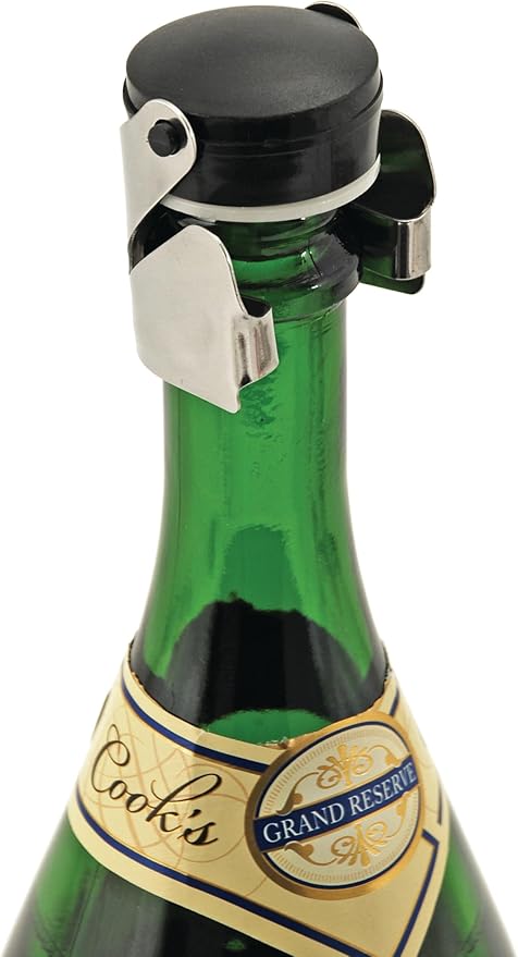 True Beret Champagne Stoppers for Bottles, Sparkling Wine Stopper, Wine Accessories Kitchen Accessory, Black Set of 1