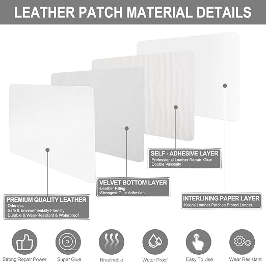 Leather Patches for Furniture,17X79inch Self Adhesive Leather Repair Patch,Leather Repair kit for Furniture, Couch,Car Seat,Motorcycle seat,Loveseat (White-Litchi Grain, 17X79 inch)