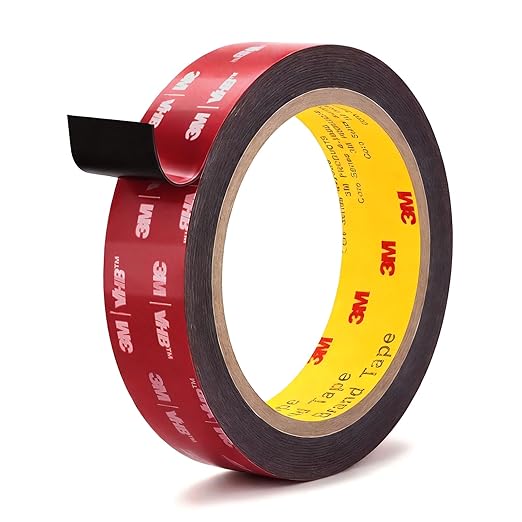 3M Double Sided Tape 1"×16.4ft 5925 Black Mounting Tape Heavy Duty Waterproof Foam Tape Strong Adhesive for RV LED Strip Light Décor