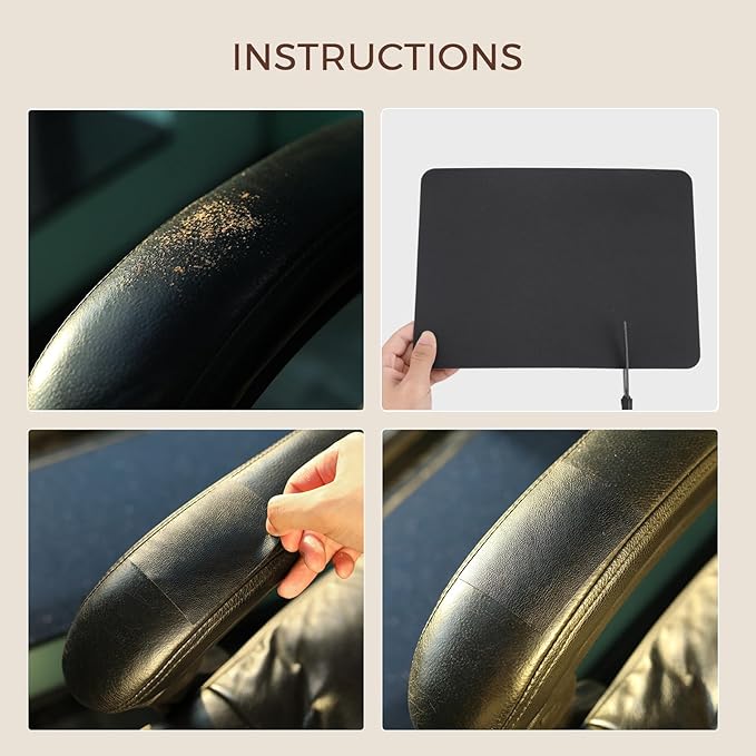 JDLUGH Sofa Leather Repair Patch Tape 8.2x11 Inch2PCS Large Self Adhesive Leather Sofa, Car Seat, Leather Furniture, Vinyl Repair Patch Kit (8.2x11 Inch, Black1.0)