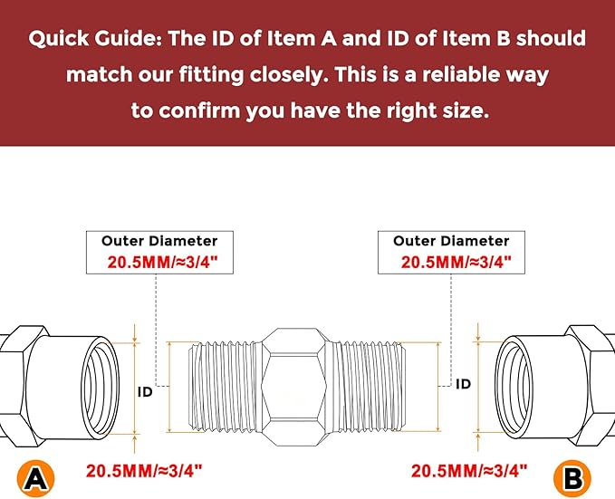 Pack of 2, 1/2" MNPT To 1/2" MNPT Solid Brass Hex Nipple Hose Connectors W/Sealing Tapes, Male Pipe Adapter for Pipe Leak Repair, Bathroom Remodeling, Tool Extension, Compression