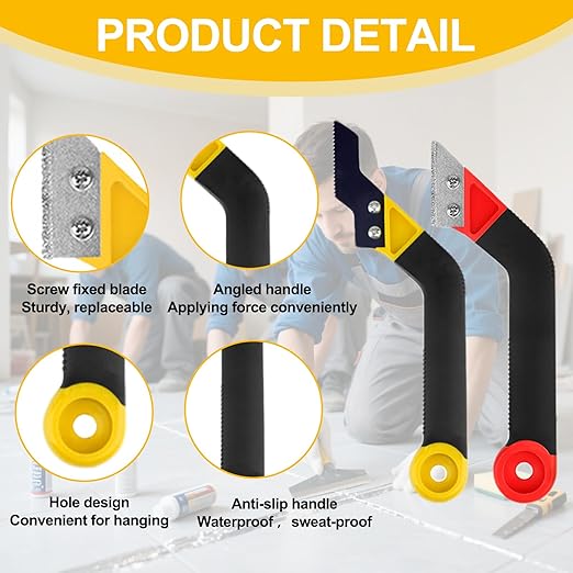 25 Pack Grout Removal Tool Kit, 3 Tile Grout Saws and Grouting and Cleaning Hook Knife with 12 Extra Blades, Grout rake and Caulk Remover Tool for Shower, Bathroom, Ceramic Tile Joint Cleaning