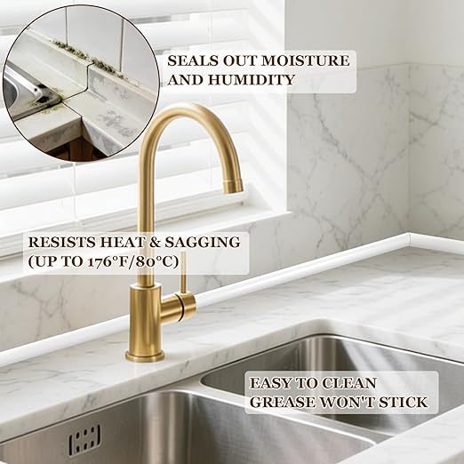 Flexible Quarter Round Molding (20 Ft / 240 Inch) - Waterproof Self-Adhesive Silicone Trim for Floor Gaps & Bathtubs, Easy No-Tool Installation, Paint-Free Gap Cover