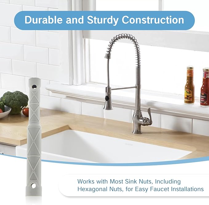 Kitchen Sink Wrench Faucet Tool for Repair Plumbing Installation Removal Kit Ideal for Tight Spaces Under Sink Maintenance Durable ABS Construction Fits Hex Nuts Water Heater Pipes Home Tool